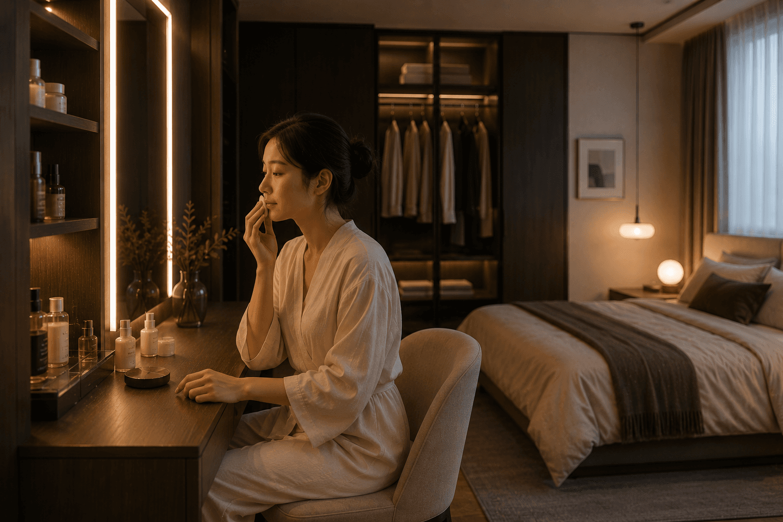 卧室梳妆整理场景